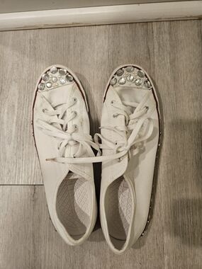 White Bedazzled Converse ALL STAR Sneakers for Women